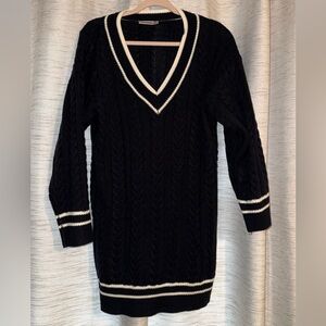 Cable knit sweater dress